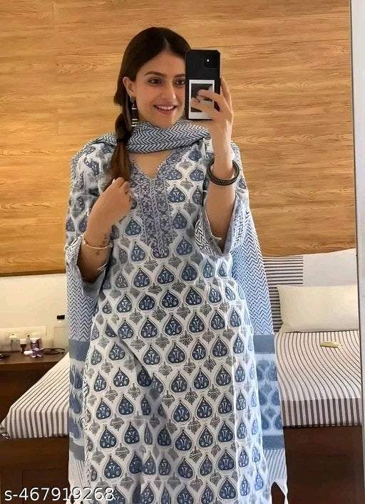 Vidusha printed soft cotton kurti set for women