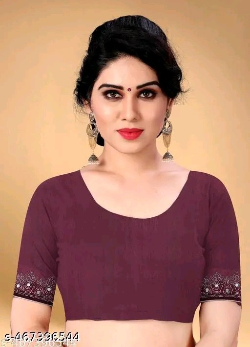 Women's Georgette Handloom Diamond Work Saree with Separate Blouse Piece