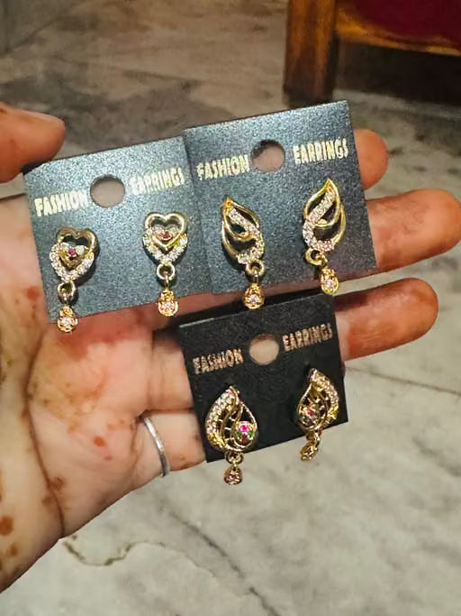 Treanding Fancy Dimond Earring (pack of 3)