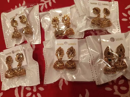 Gold Plated Traditional Ethnic Jhumka – Set of 6