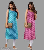 Crepe fabric-Womens Kurtis Pack Of 2