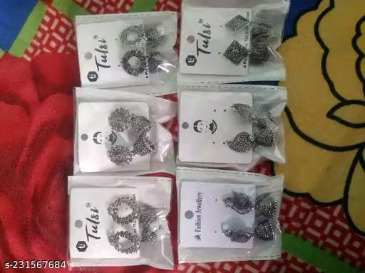 Silver Plated Earrings ( Combo Of 6)