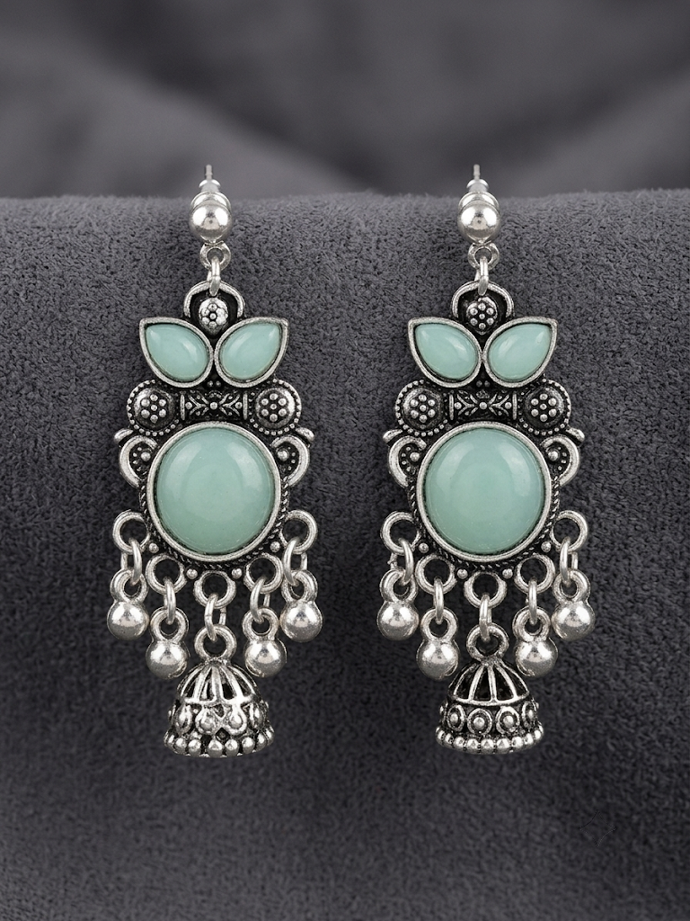 Silver jhumkas (Pack of 4)