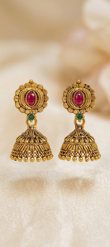 Gold Plated Traditional Ethnic Jhumka – Set of 6