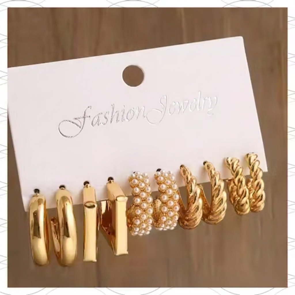 Vassaley American  C-Shaped Earrings(Pack of 5)