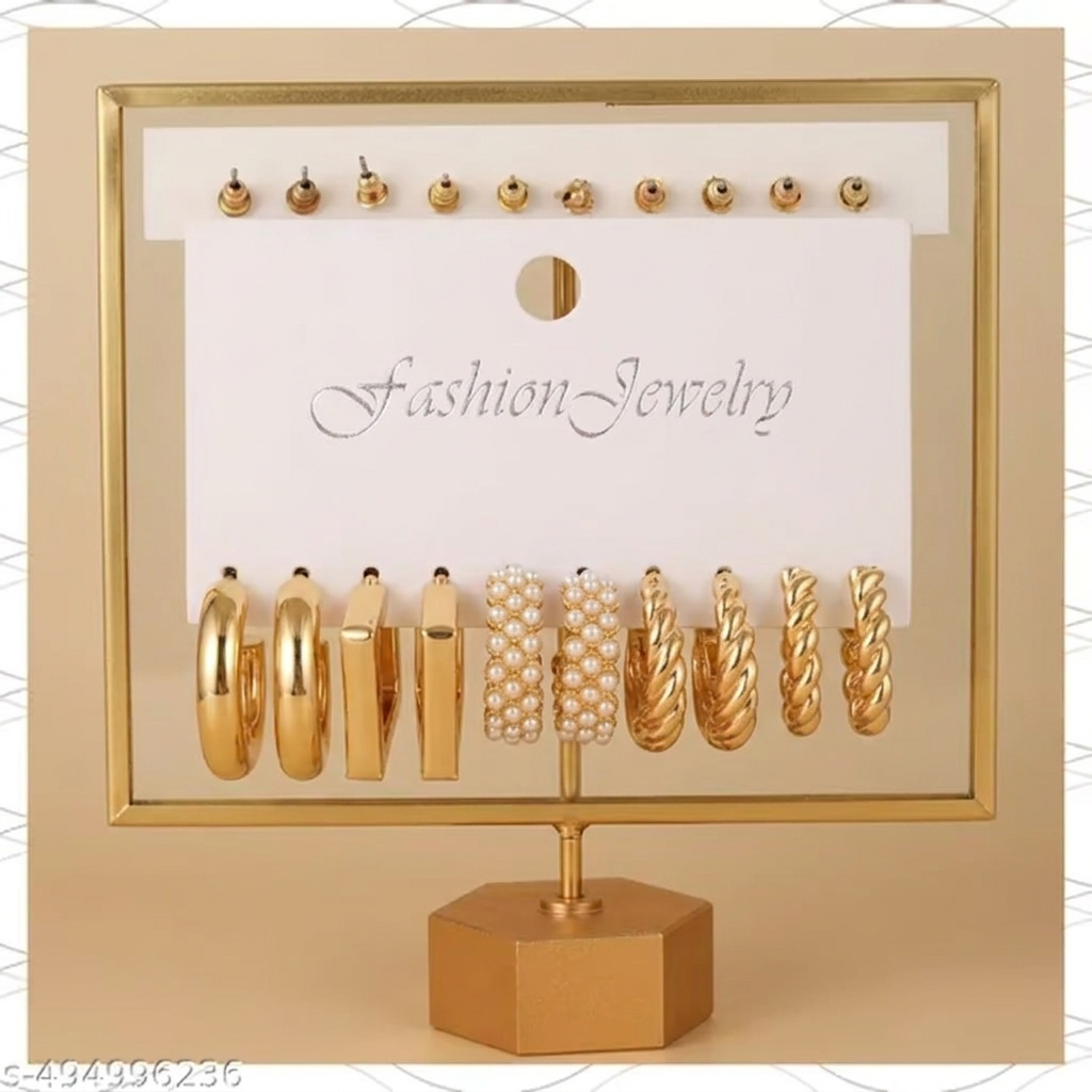 Vassaley American  C-Shaped Earrings(Pack of 5)