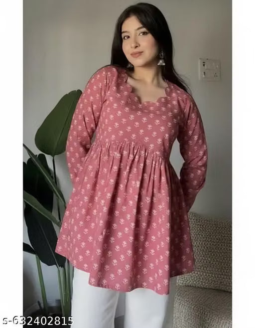 Printed Peplum Top Sweetheart Neck Mauve Floral Babydoll Top