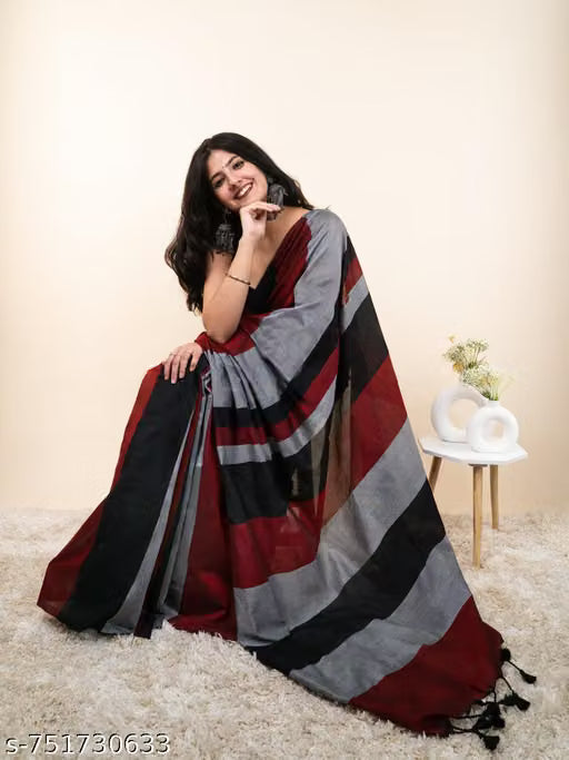Khadi Silk Saree Without Blouse